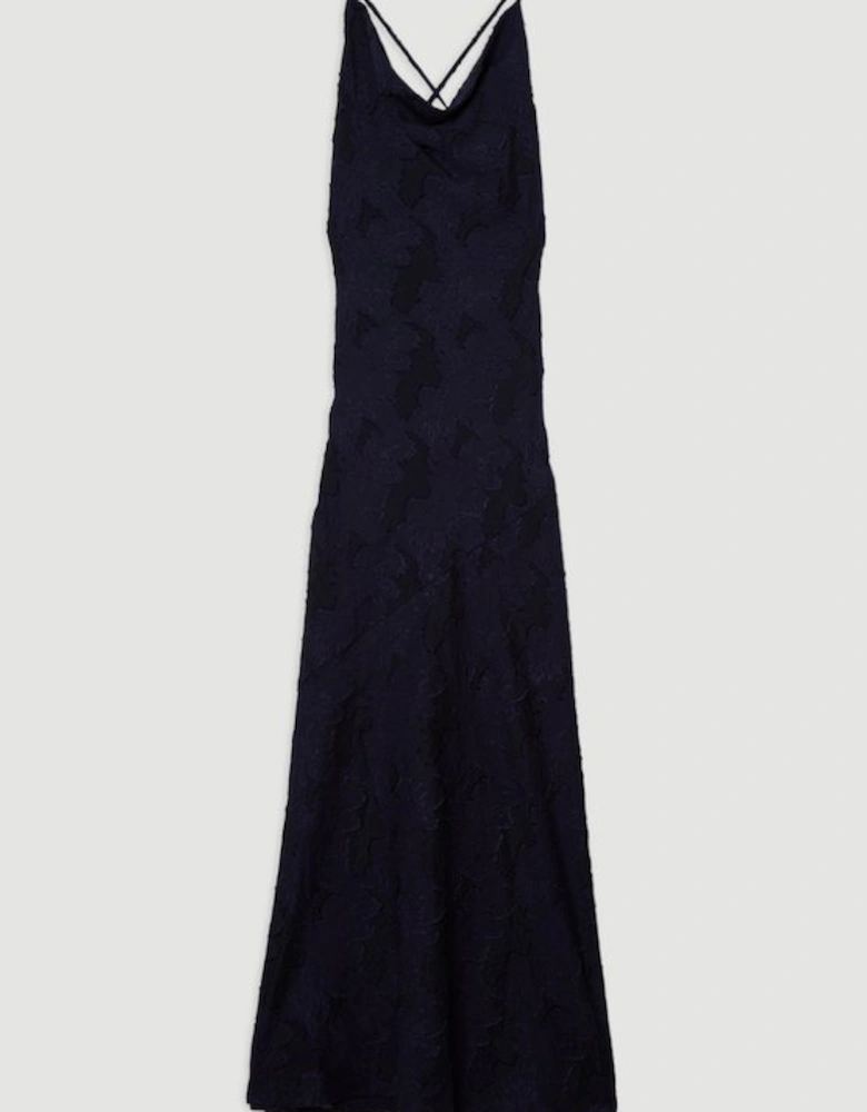 Burnout Jacquard Strappy Woven Slip Dress