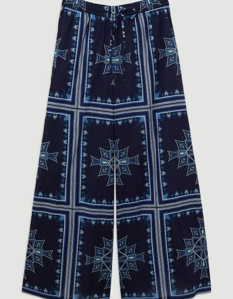 Printed Cotton Voile Beach Trousers