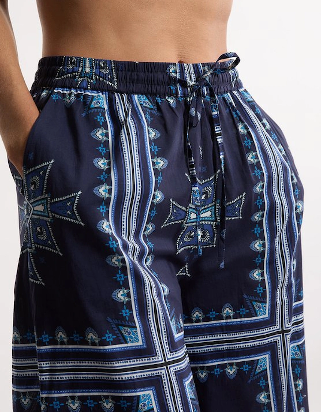 Printed Cotton Voile Beach Trousers