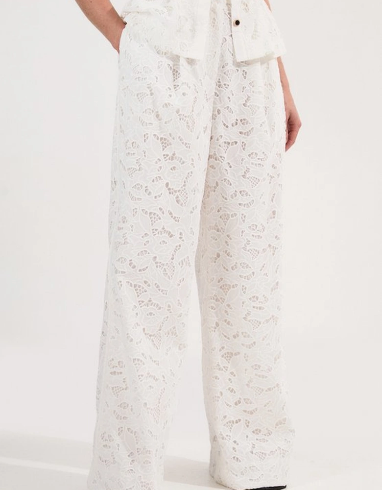 Tall Cutwork Woven Straight Leg Trouser