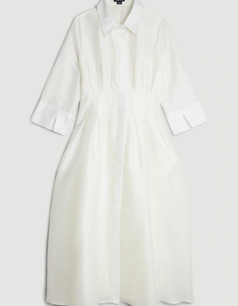 Lydia Millen Petite Tailored Taffeta Darted Waist Midi Dress
