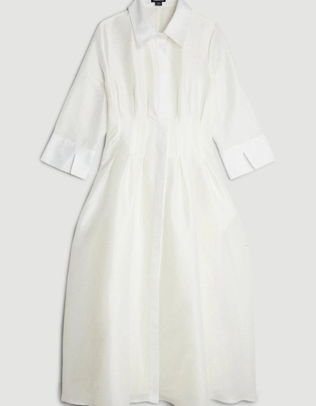 Lydia Millen Petite Tailored Taffeta Darted Waist Midi Dress