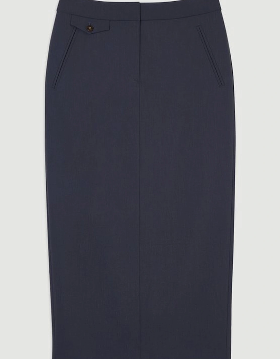 Tailored Twill Essential Pencil Maxi Skirt