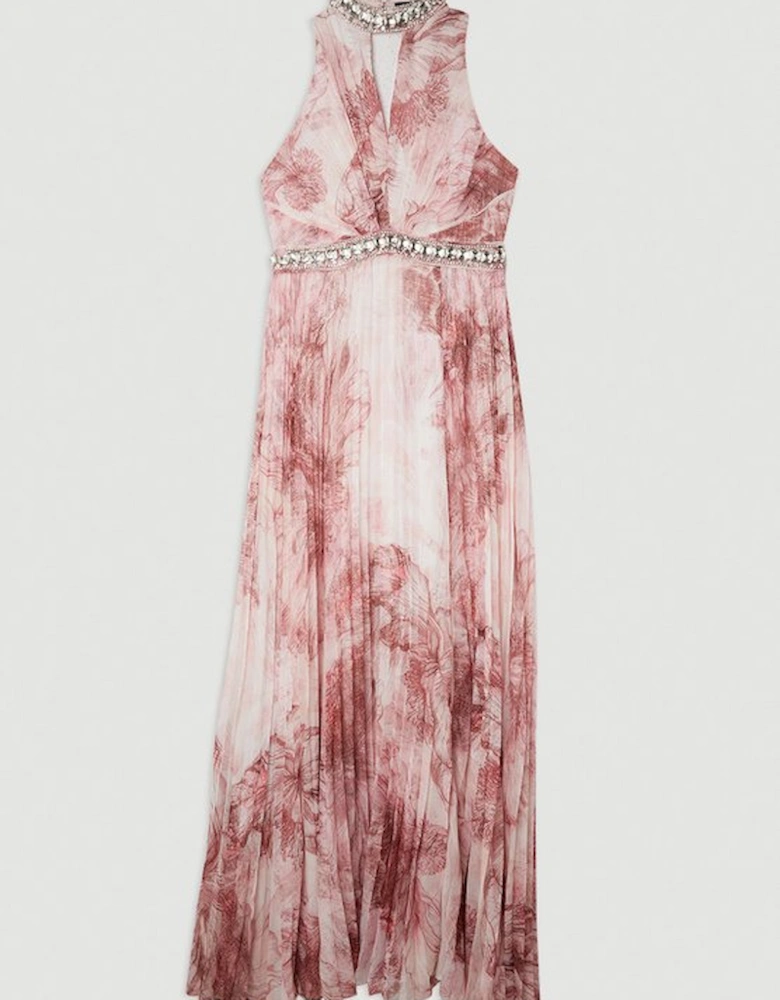 Tall Crystal Embellished Woven Split Maxi Dress