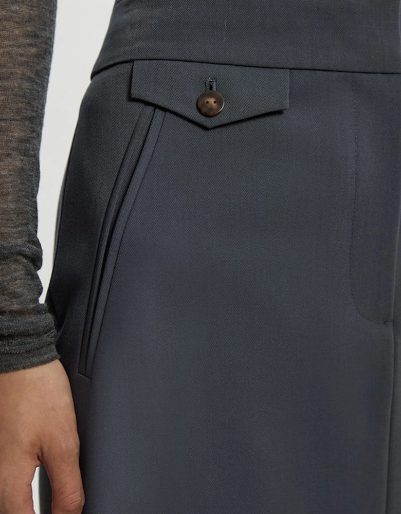 Tailored Twill Essential Pencil Maxi Skirt