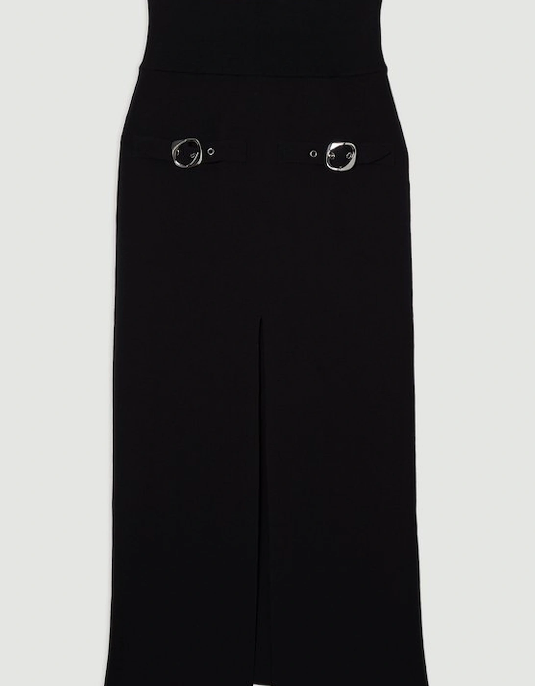 Buckle Trim Knitted Skirt