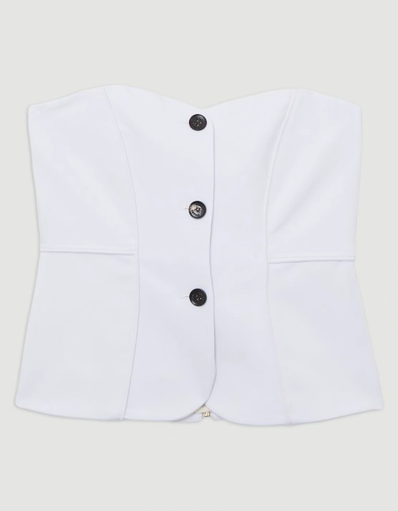 Tailored Contrast Tipped Stitch Detail Bandeau Waistcoat