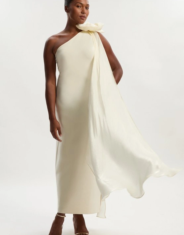 Plus Size Bandage Figure Form Knit Tassel Sleeve Detail Maxi Dress