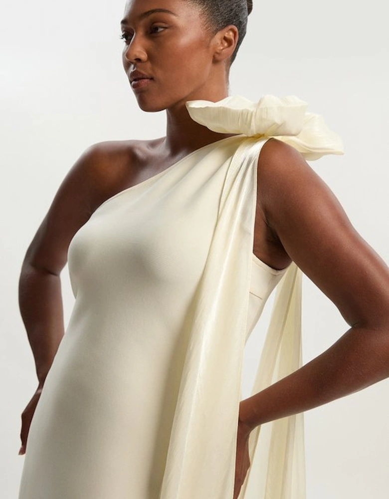 Plus Size Bandage Figure Form Knit Tassel Sleeve Detail Maxi Dress