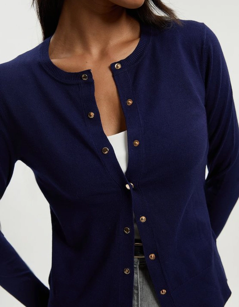 Viscose Blend Popper Knitted Cardigan
