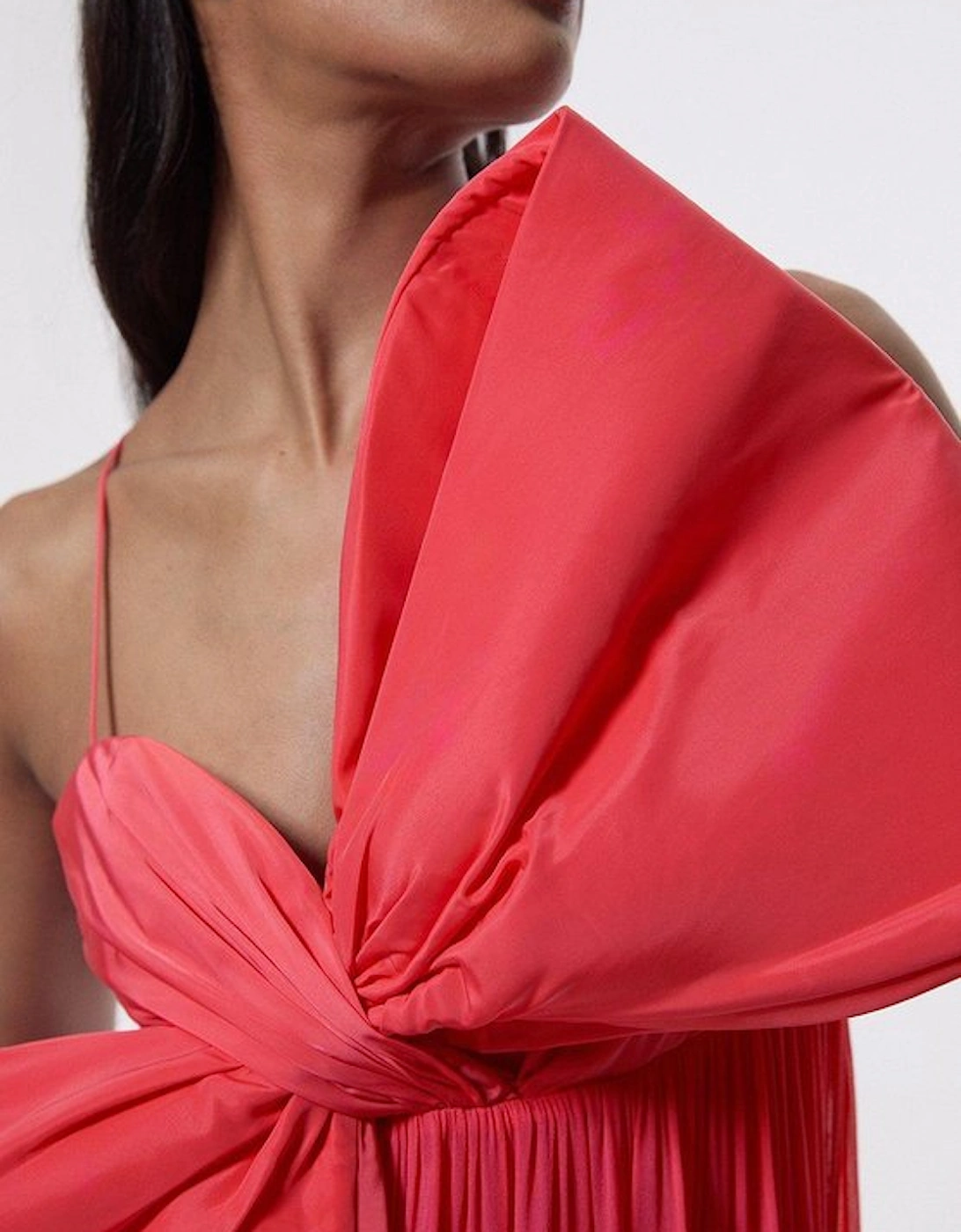Petite Taffeta Bow Detail Woven Maxi Dress