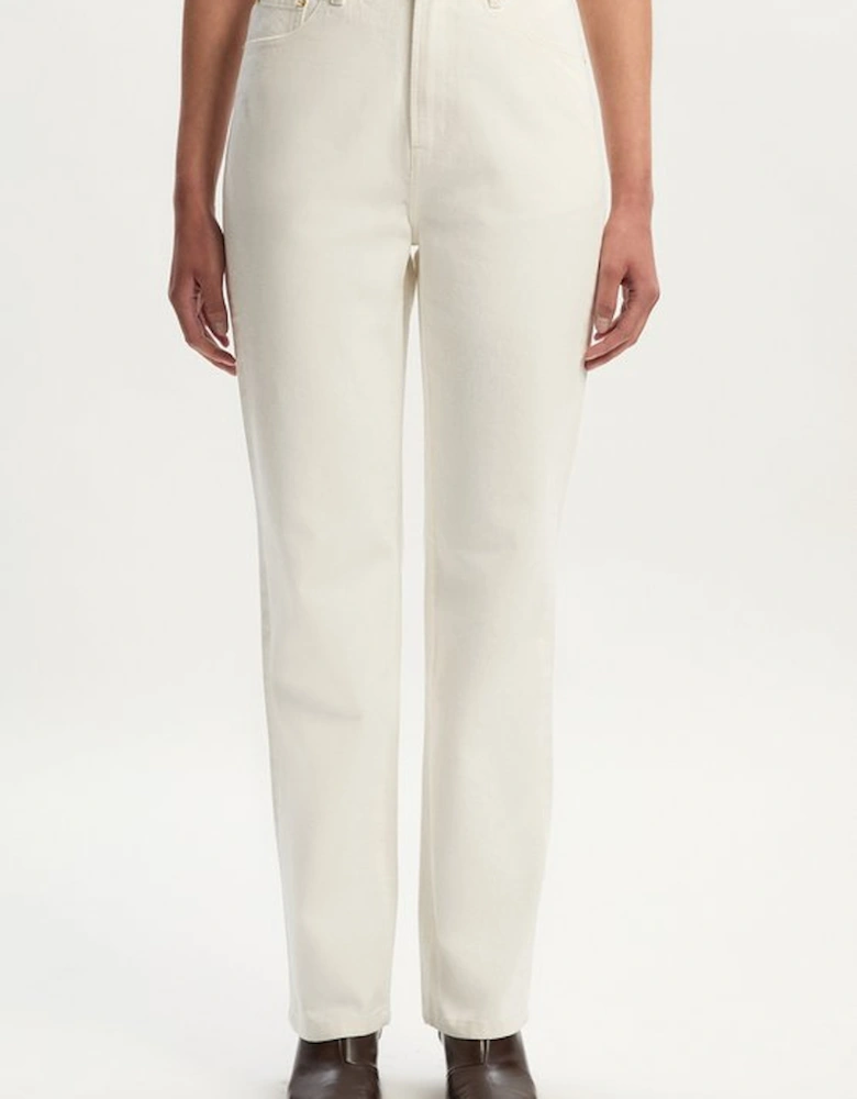 Rigid Denim  High Rise Straight Leg Jean