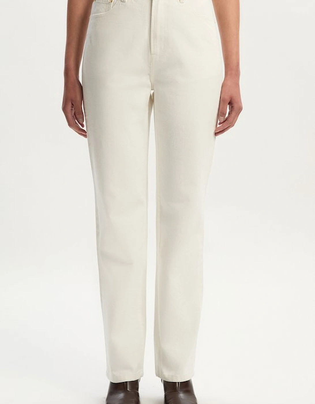 Rigid Denim  High Rise Straight Leg Jean