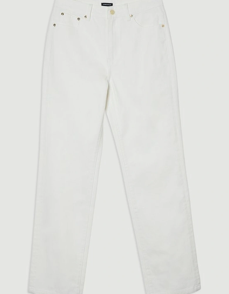 Rigid Denim  High Rise Straight Leg Jean