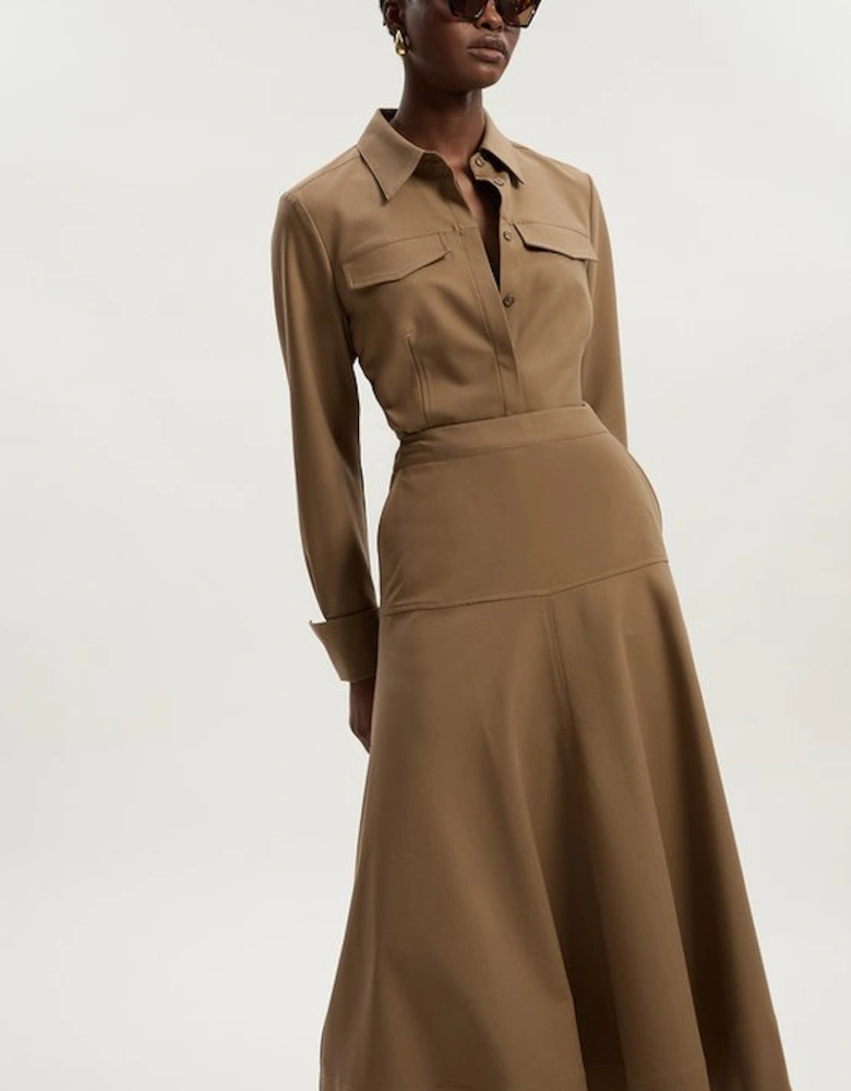 Viscose Blend Tailored Full skirt