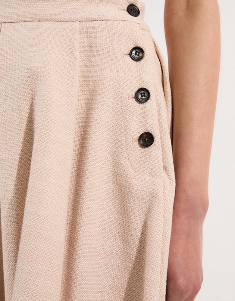 Spring Tweed Tailored Pleated Full Skirt