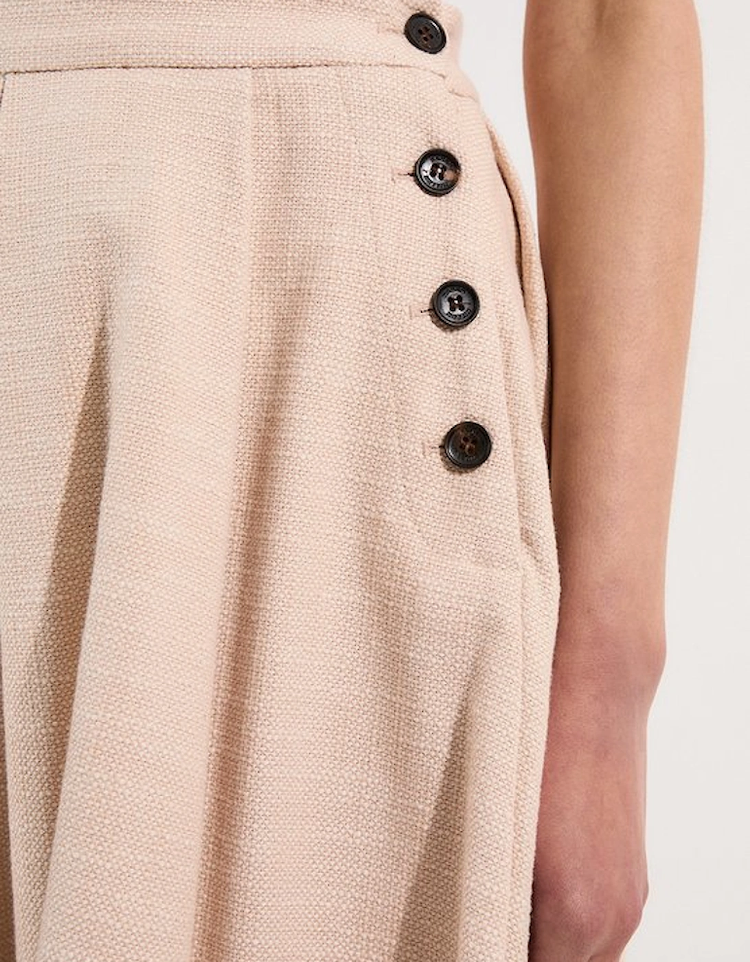 Spring Tweed Tailored Pleated Full Skirt