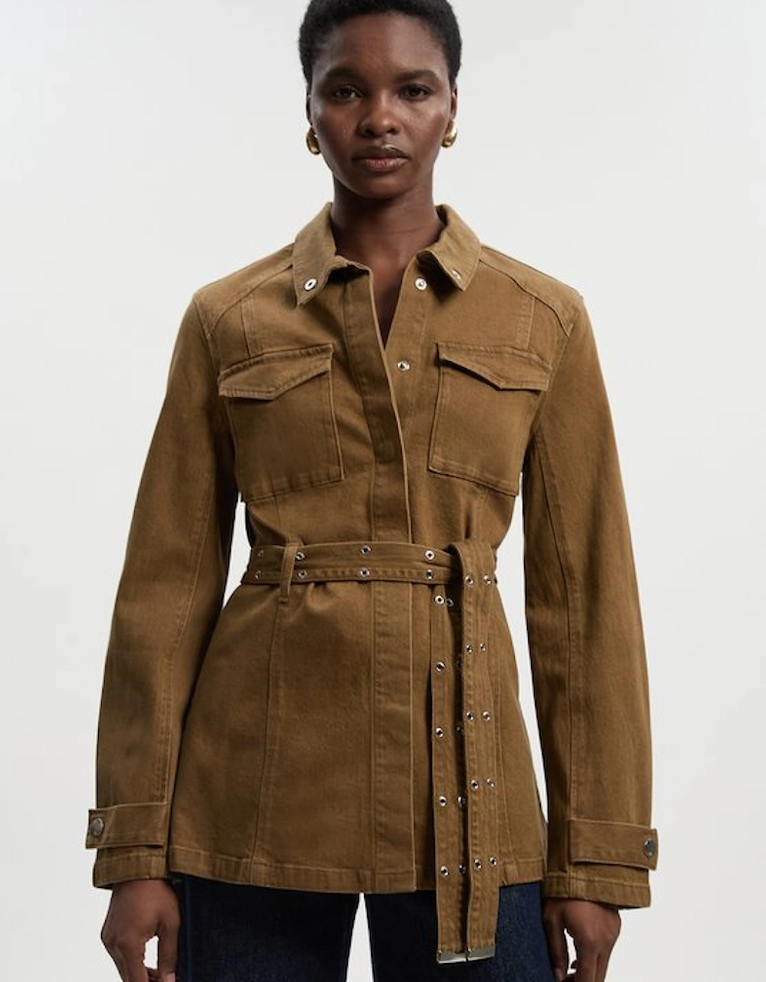Denim Utility Belted Jacket, 5 of 4