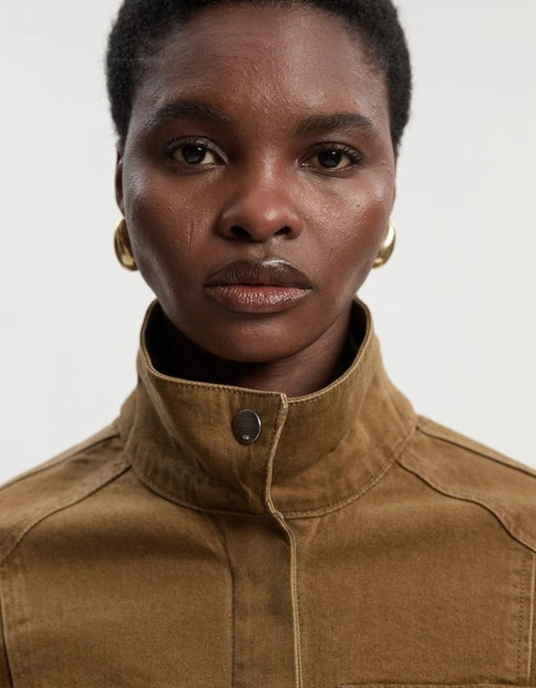 Denim Utility Belted Jacket