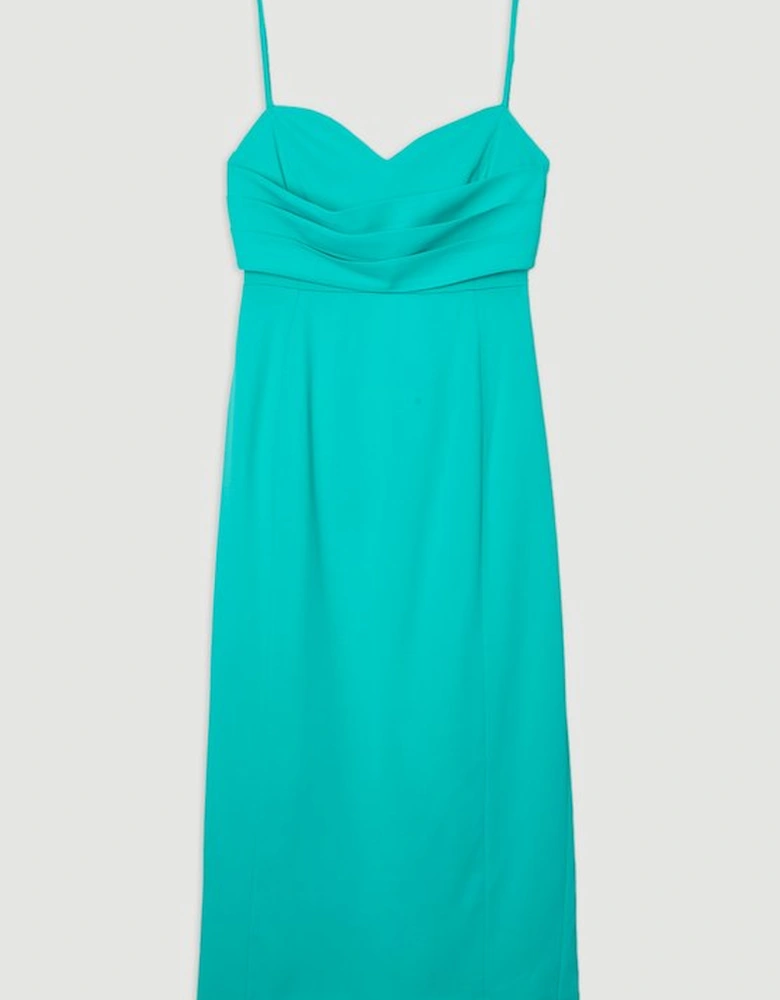 Polished Tailored Corset Detail Midi Dress