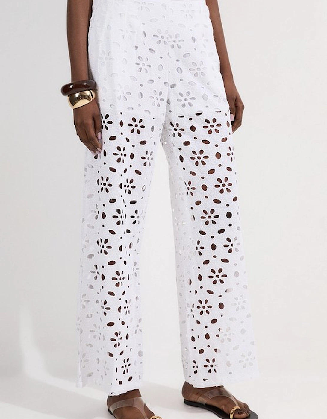 Cotton Broderie Woven Trouser