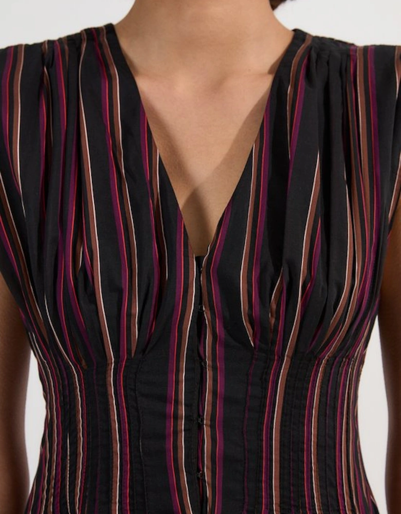 Premium Cotton Full Skirted Tailored Maxi Dress