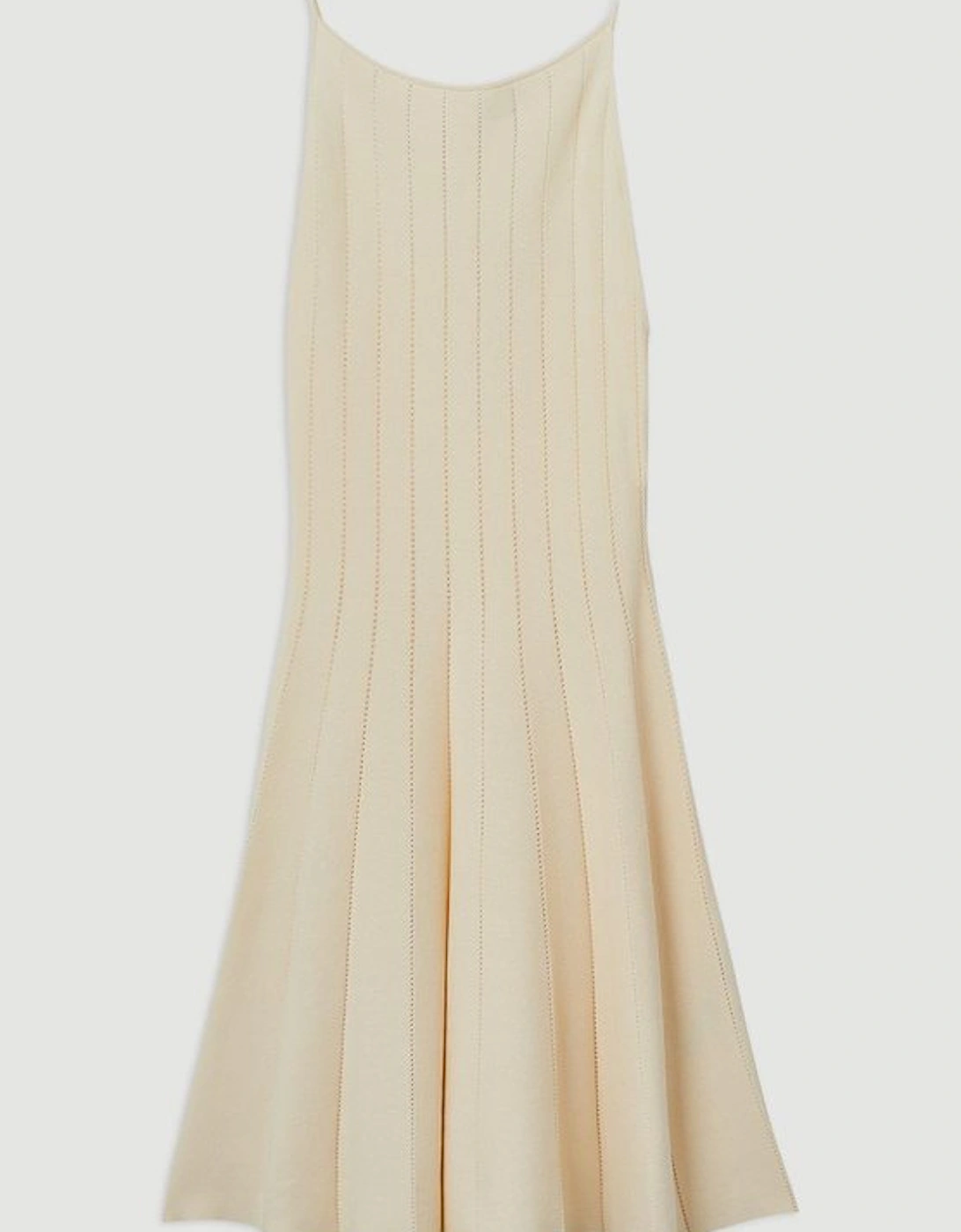 Viscose Blend Sheer Detail Knit Flippy Mini Dress