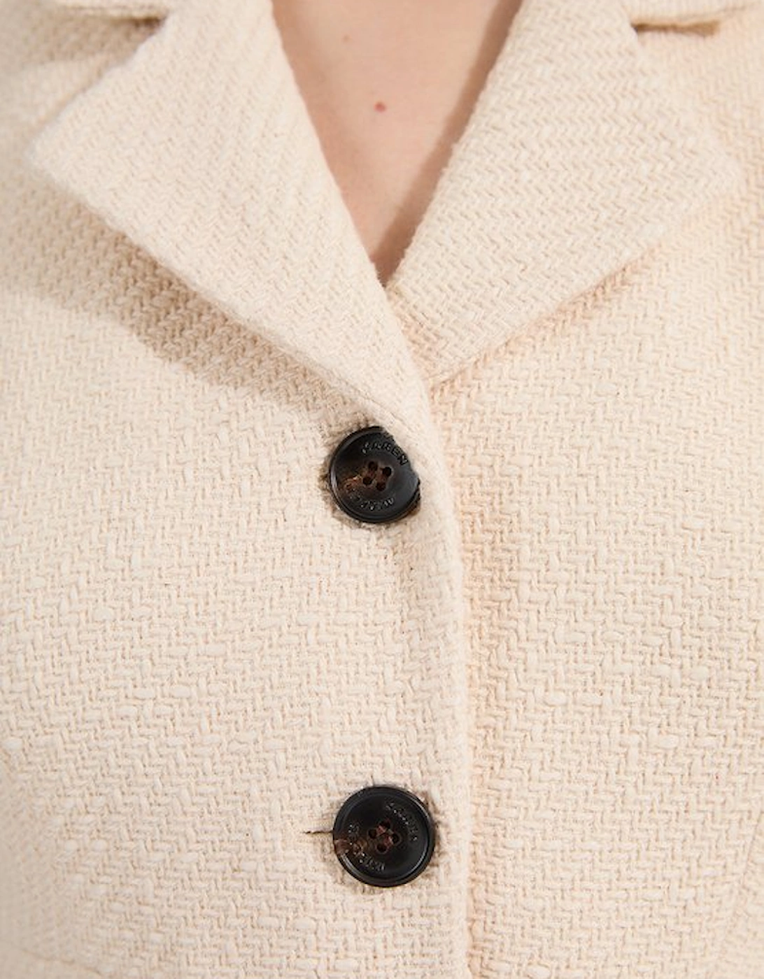 Textured Tweed Belted Full Skirted Midi Dress