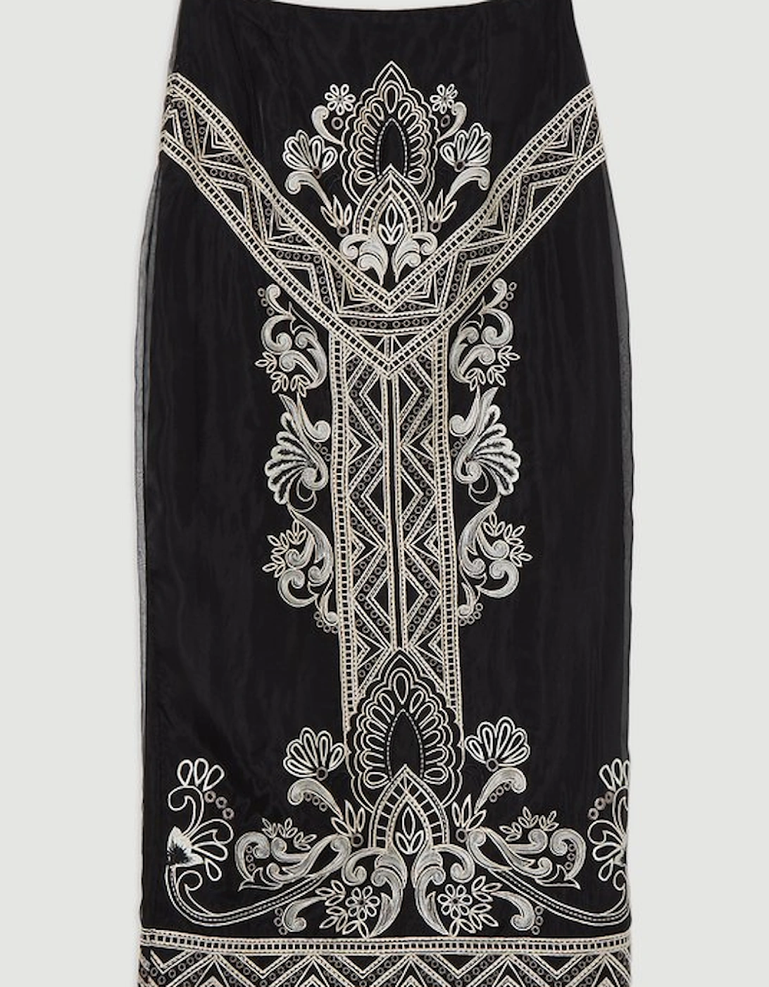 Tall Embroidered Organdie Woven Midi Skirt