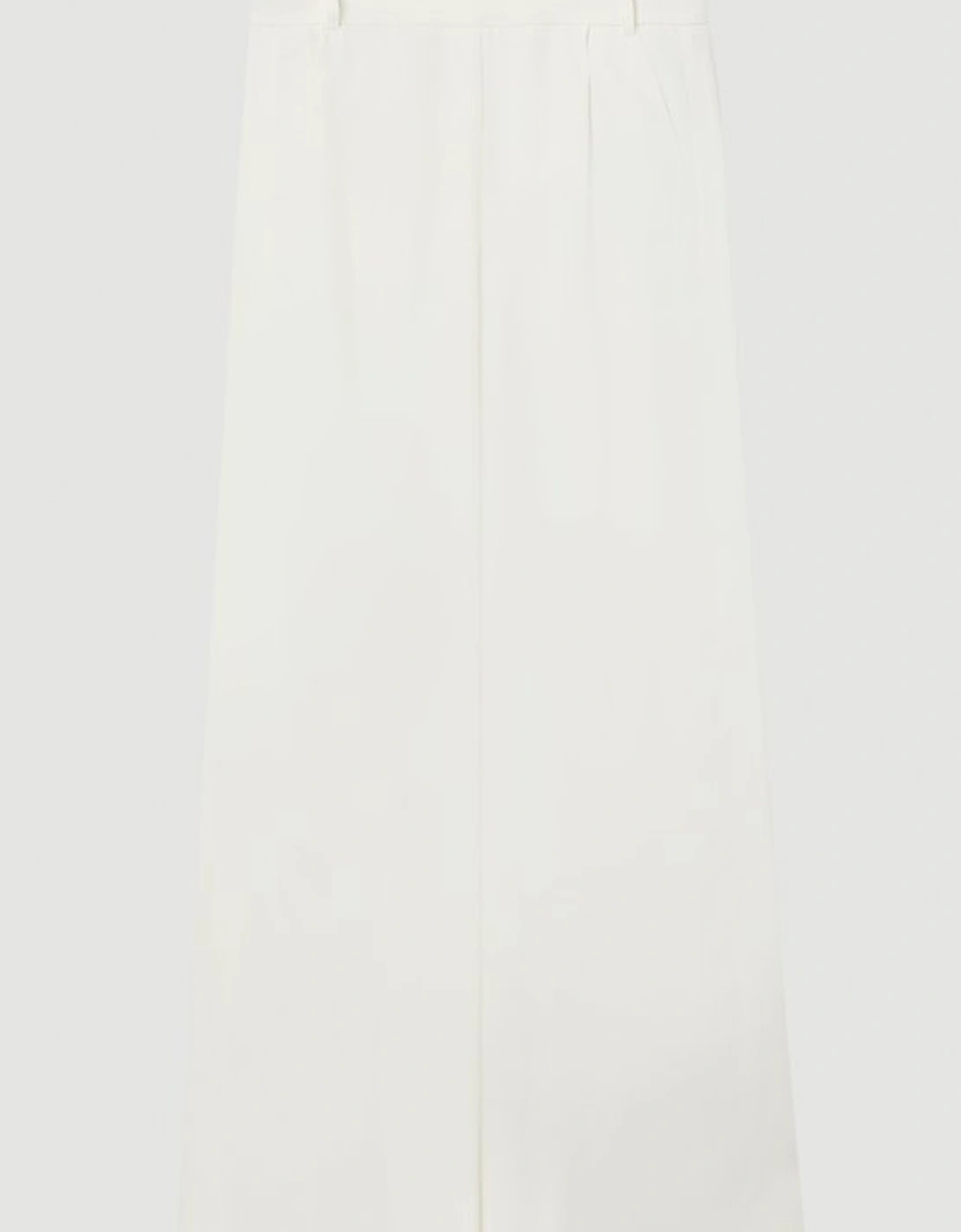 Compact Stretch Viscose Wide Leg Tailored Trouser