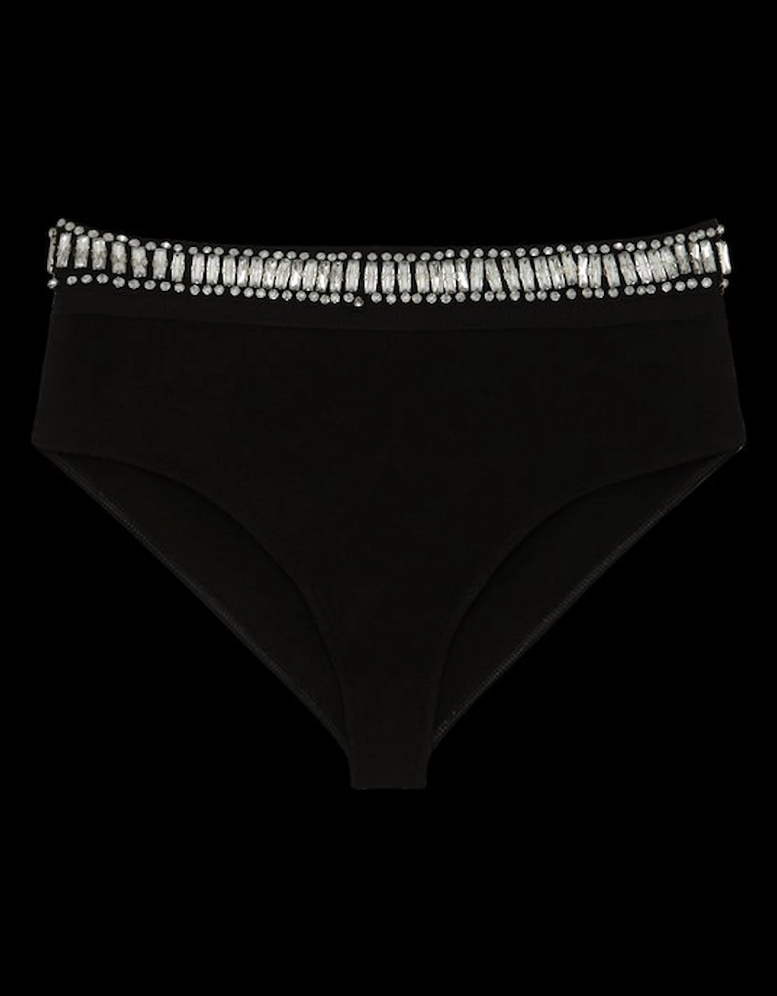 Bandage Embellished Trim High Waist Bikini Bottoms