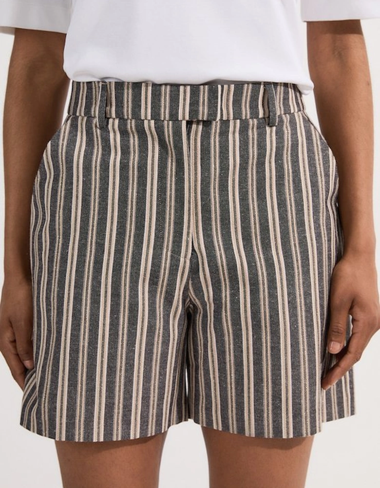 Linen Sparkle Stripe Tailored City Short