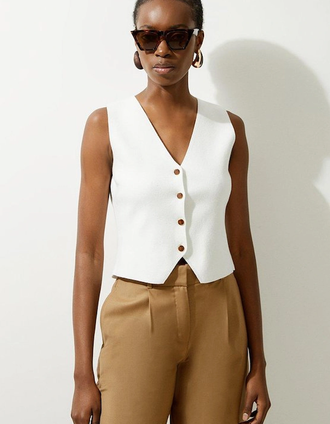 Viscose Blend Knit Waistcoat, 5 of 4