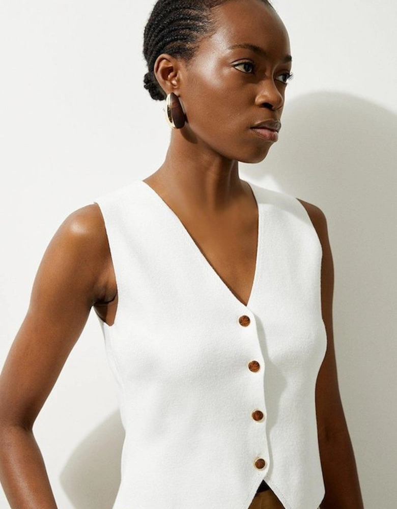 Viscose Blend Knit Waistcoat
