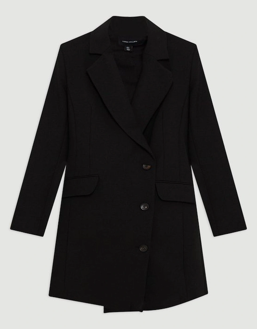 Tall Compact Stretch Mesh Detailed Midi Blazer Dress