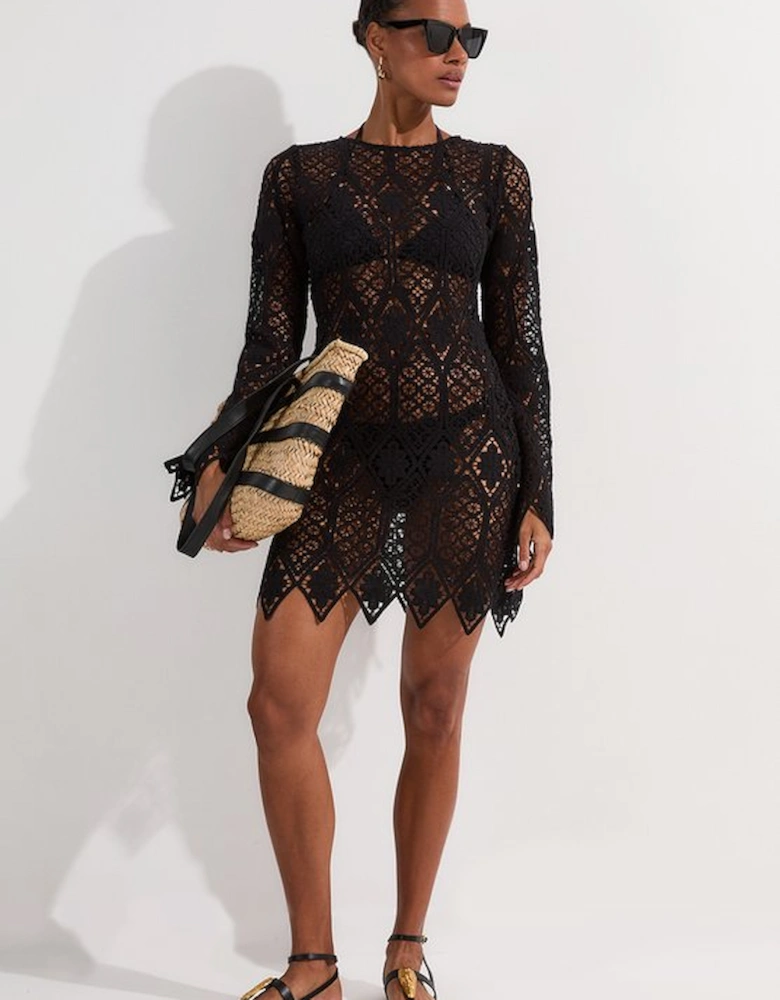 Beach Crochet Mini Dress