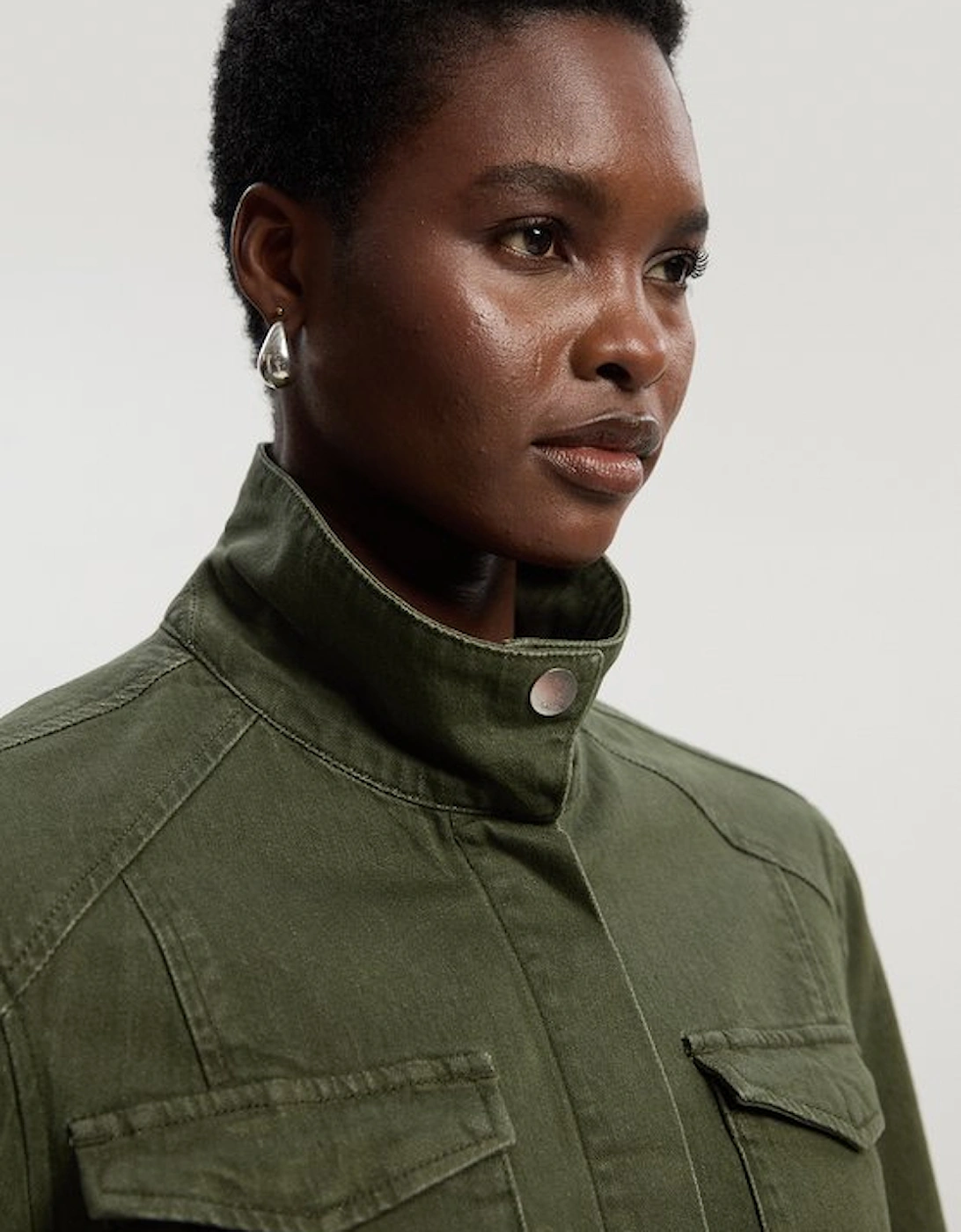 Denim Utility Belted Jacket