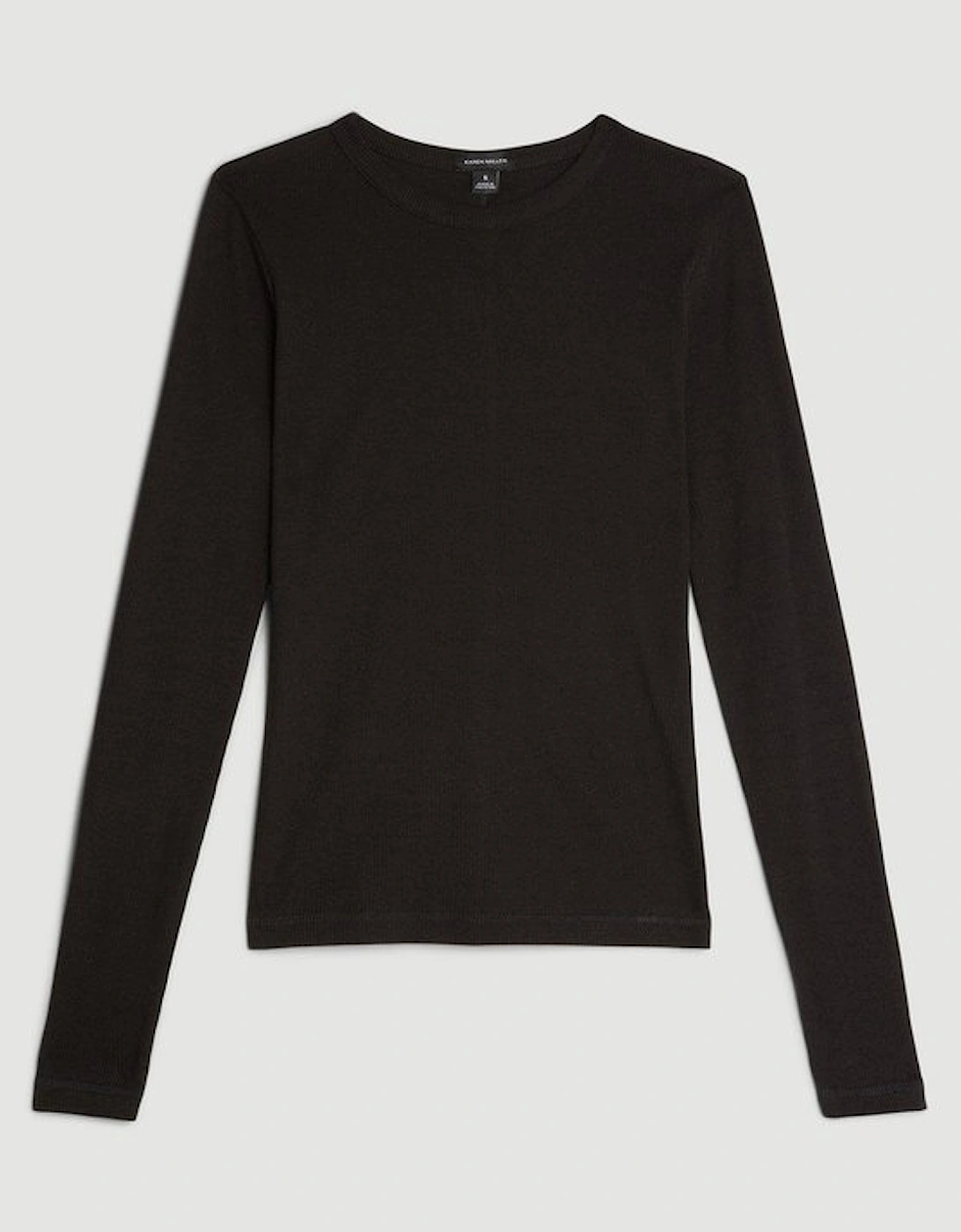 Compact Jersey Long Sleeve Ribbed Top