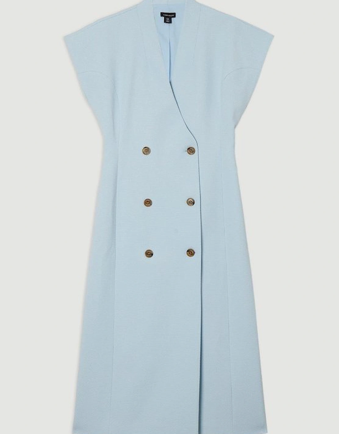 Tailored Textured Double Breasted Midi Dress