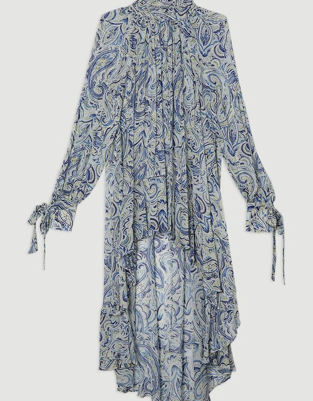 Viscose Crinkle Paisley Frill Detail Tunic