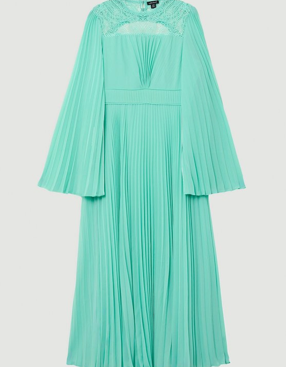 Soft Pleated Woven Kimono Sleeve Maxi Dress