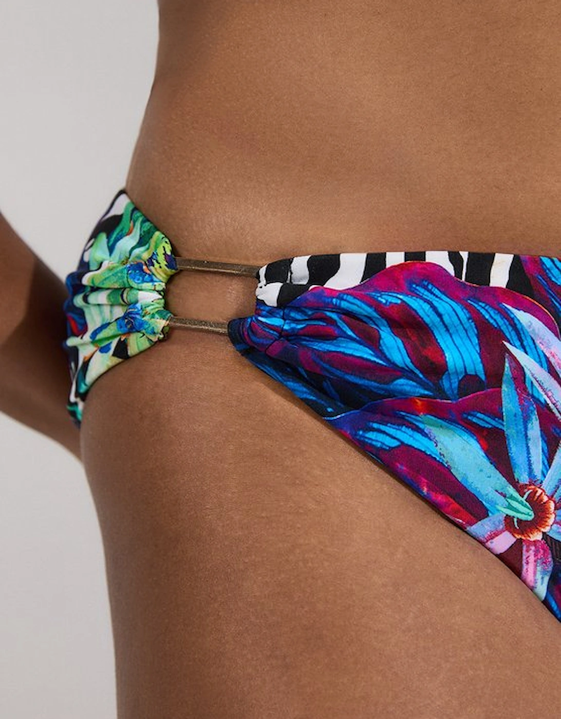 Plus Size Tropical Floral Bikini Bottoms