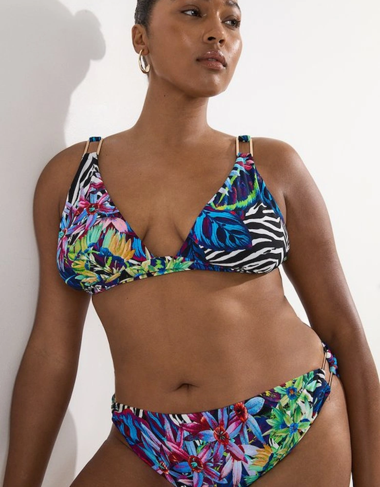 Plus Size Tropical Floral Bikini Bottoms