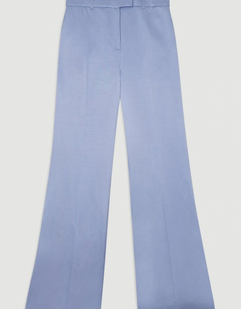 Premium Viscose Linen Tailored Wide Leg Trouser