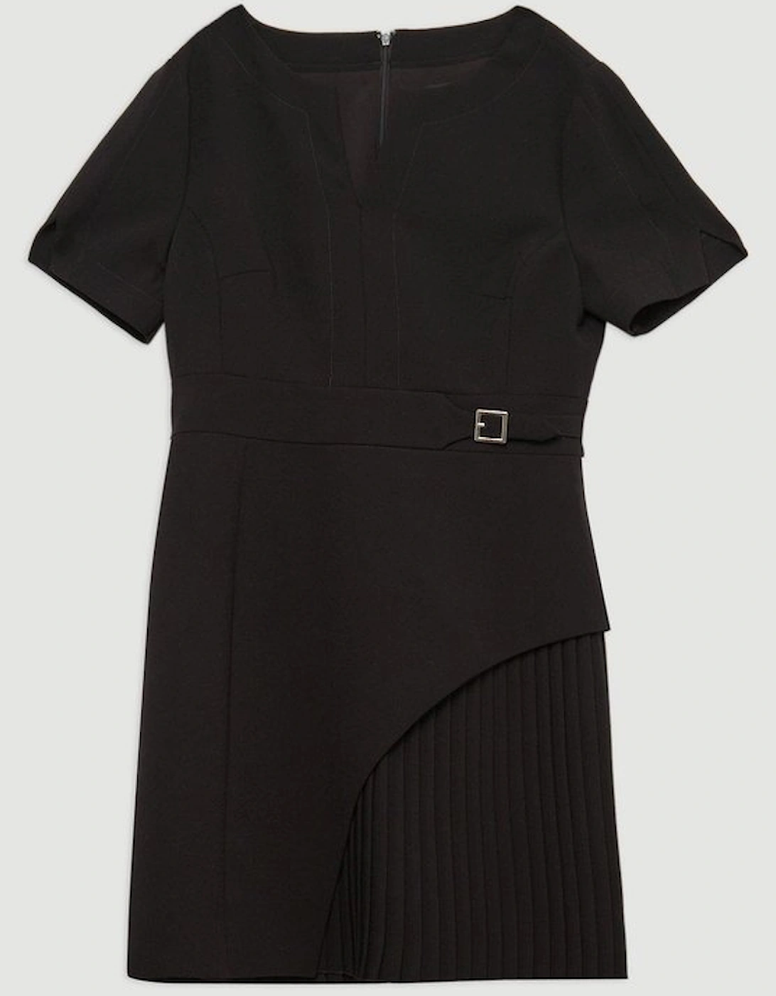 Tailored Military Pleat Side Panel Mini Dress