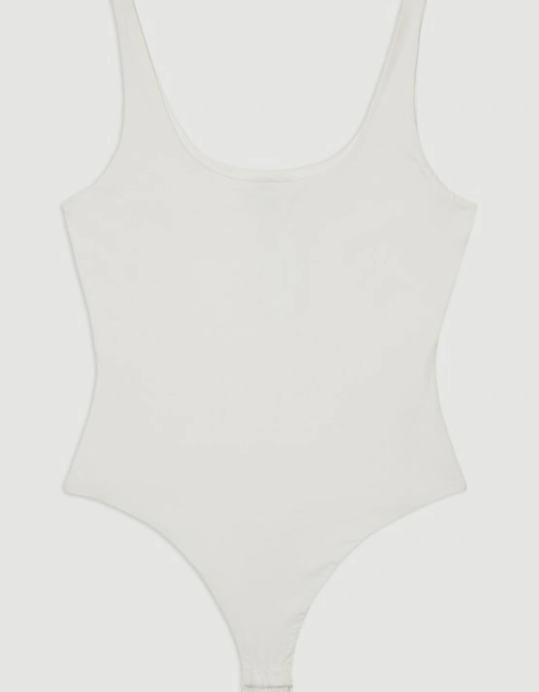 Stretch Cotton Sleeveless Scoop Neck Jersey Bodysuit