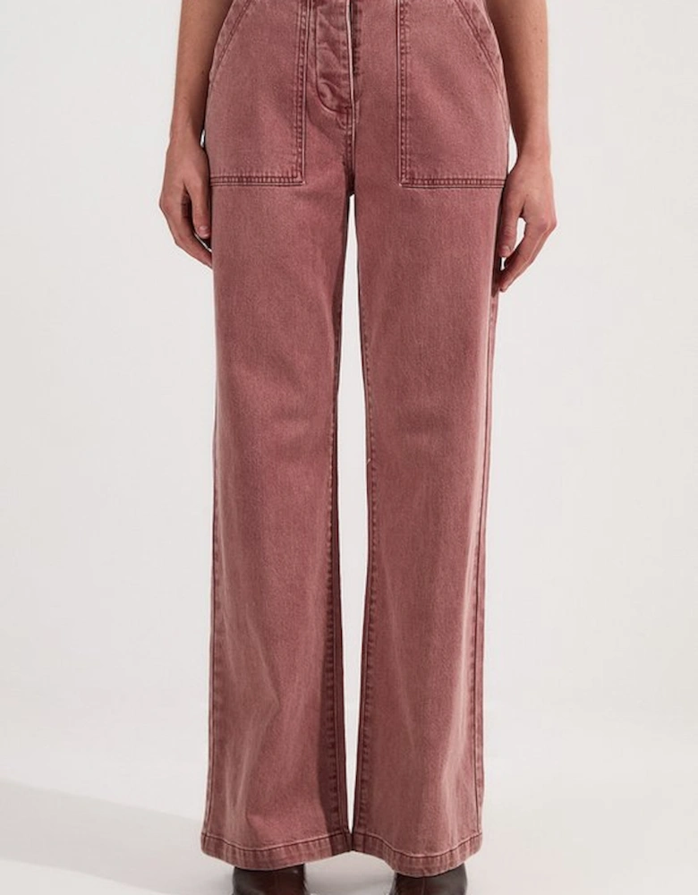 Coloured Denim Straight Leg Jean