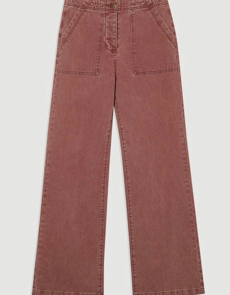 Coloured Denim Straight Leg Jean