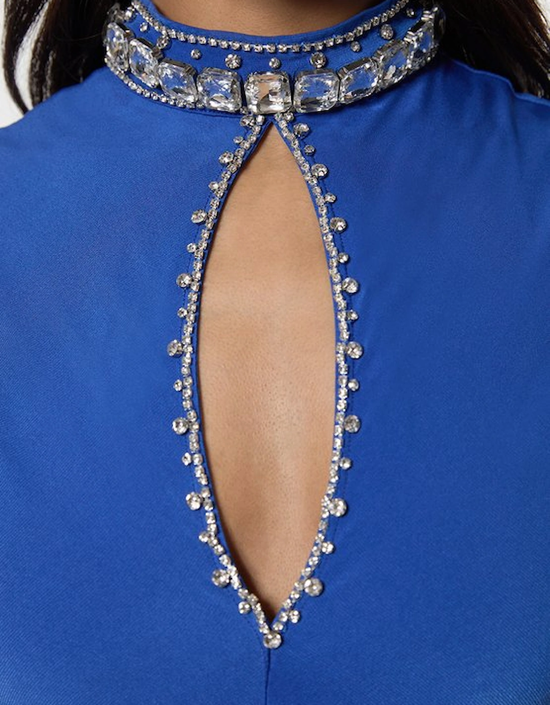 Embellished Jersey Crepe Maxi Dress