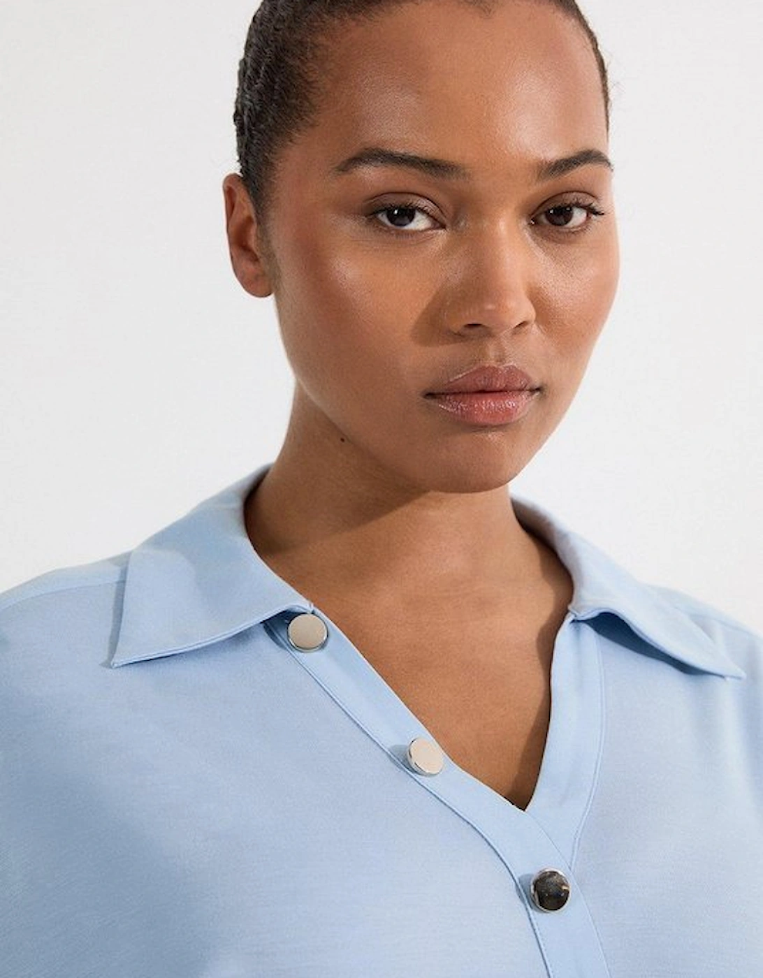Plus Size Jersey And Georgette Mix Belted Pleat Midi Dress
